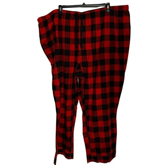 womens plus 4x flannel pajamas pants red black buffalo check - Picture 1 of 4